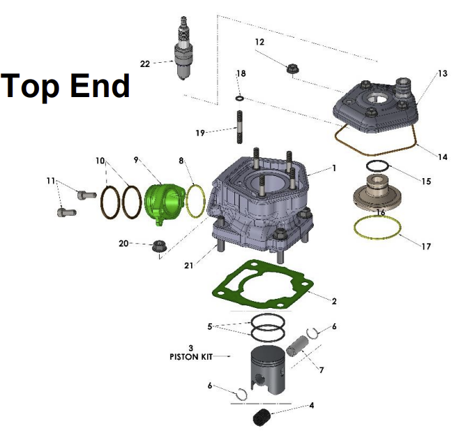 2023 CX50JR Parts- Engine- Top End