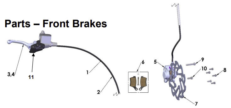 2023 CX50SR KING Parts- Front Brakes