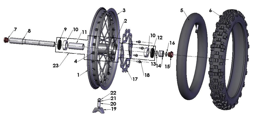 2023 CX65 Parts- Front Wheel