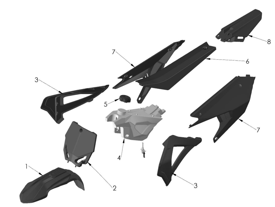 2023 CX65 Parts- Plastic Bodywork & Seat