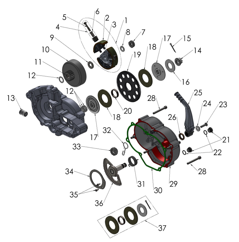 2024 CX50FWE ANNIVERSARY Parts – Engine Clutch and Kick Lever