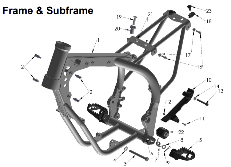 2025 CX3E Parts – Frame & Subframe