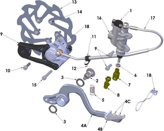 2025 CX3E Parts – Rear Brake