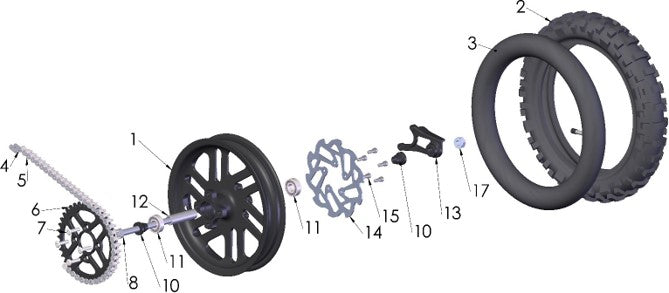 2025 CX3E Parts – Rear Wheel