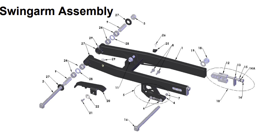 2025 CX50FWE Parts – Swingarm Assembly