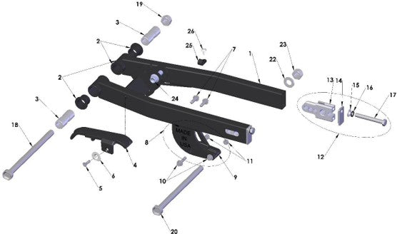 2025 CX50JR Parts - Swingarm Assembly