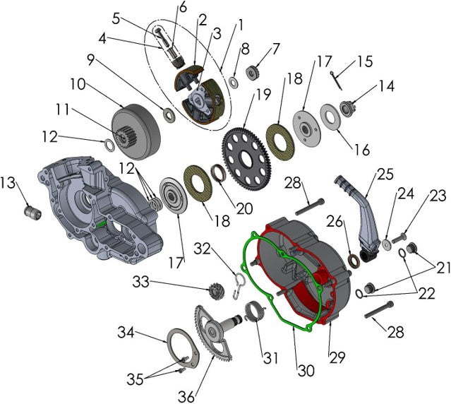 2025 CX50JR Parts – Engine Clutch and Kick Lever