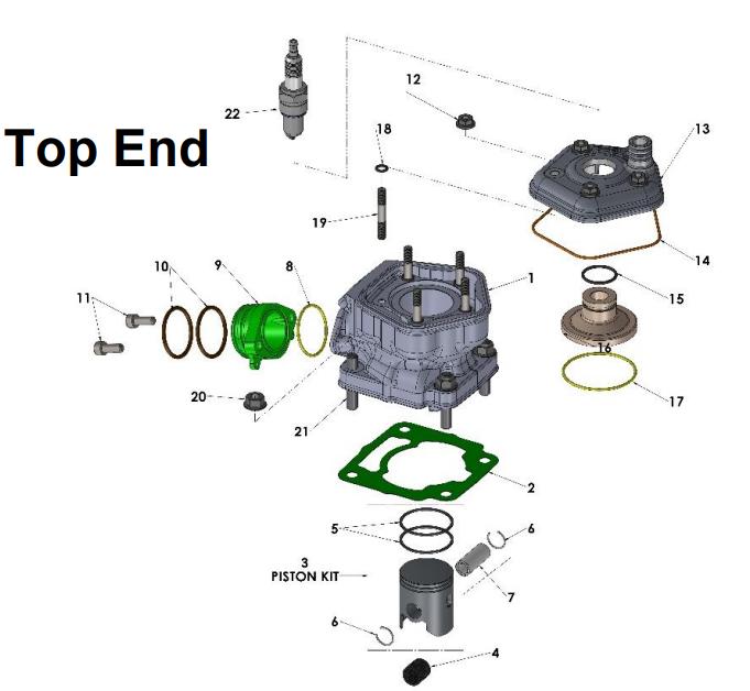 2025 CX50JR Parts – Engine – Top End