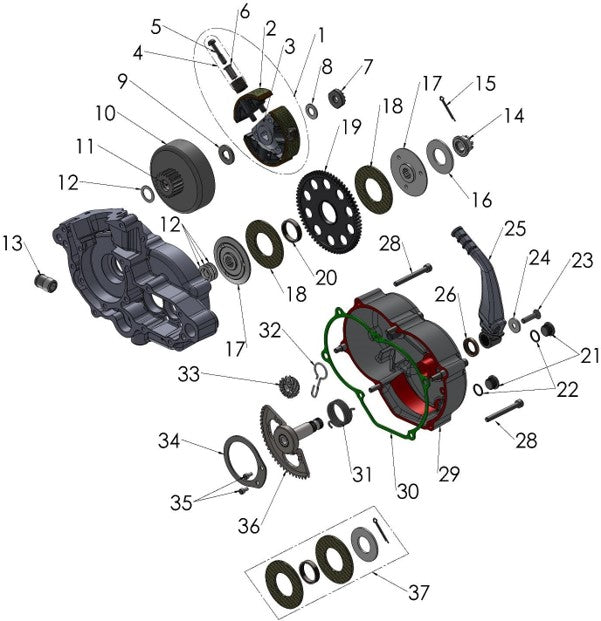 2025 CX50SR Parts - Engine Clutch and Kick Lever