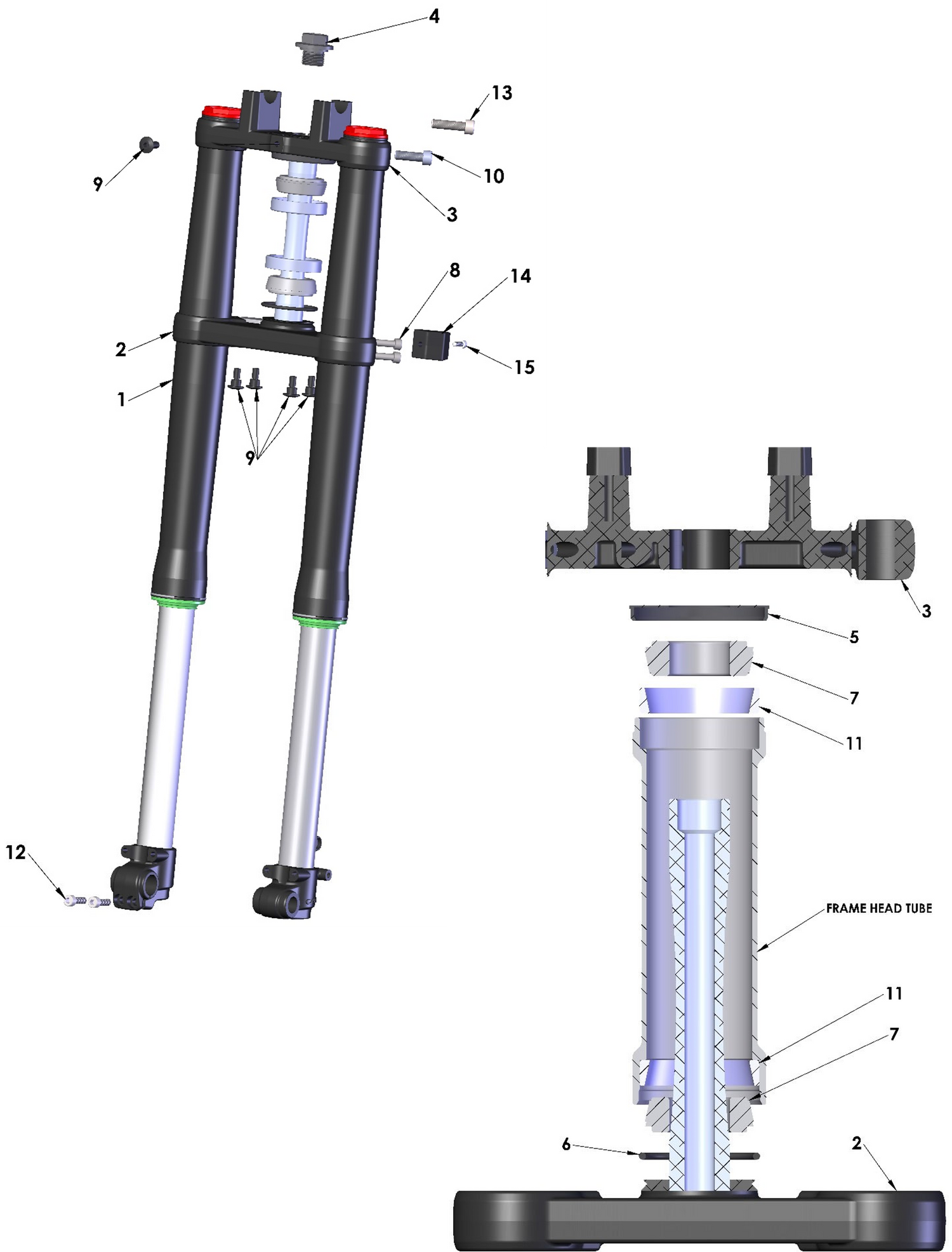 2025 CX5E Parts – Forks & Triple Clamps