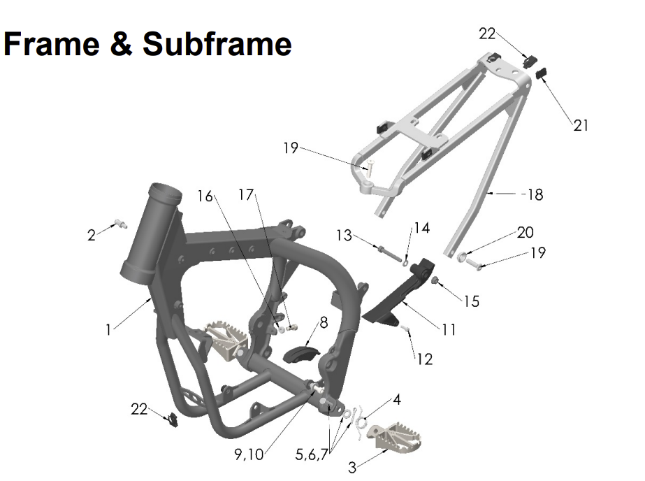 2025 CX5E Parts – Frame & Subframe