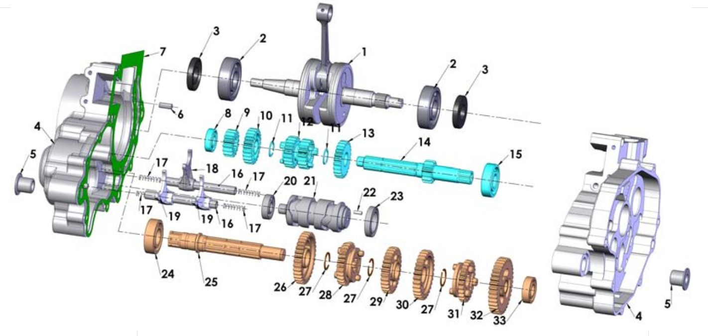 2012 Cobra CX65 Parts – Engine – Transmission