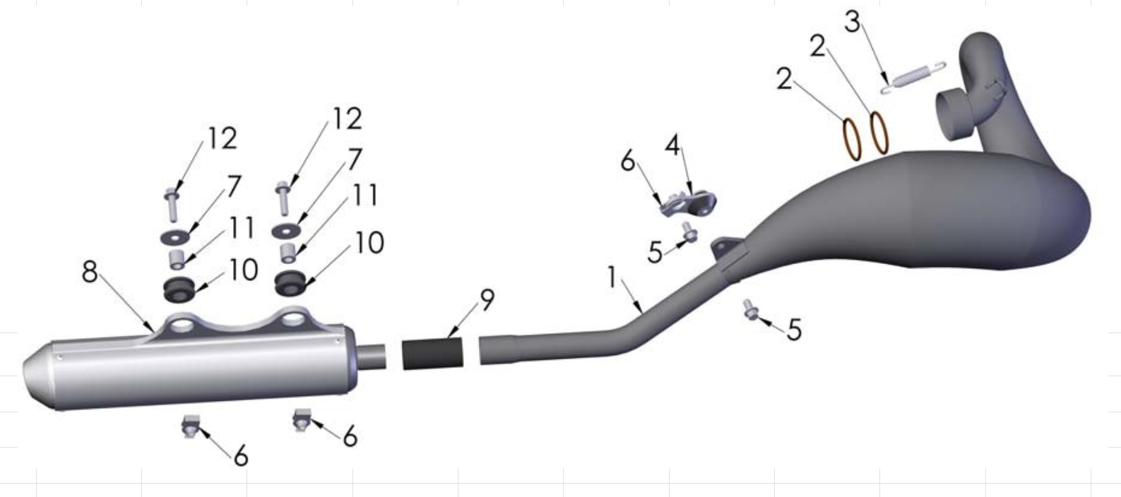 2012 Cobra 50SR (King) Parts – Exhaust System