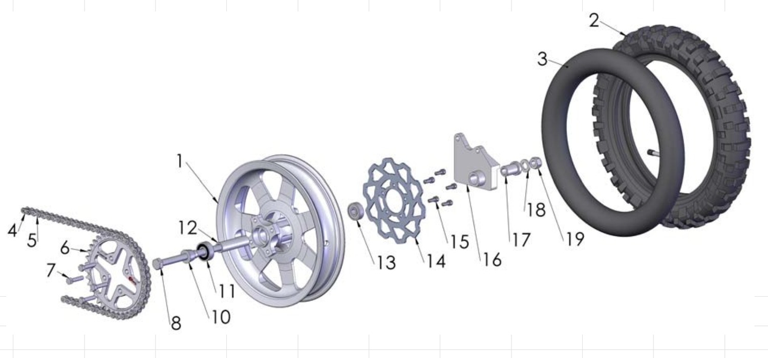 2012 Cobra 50SR (King) Parts – Rear Wheel