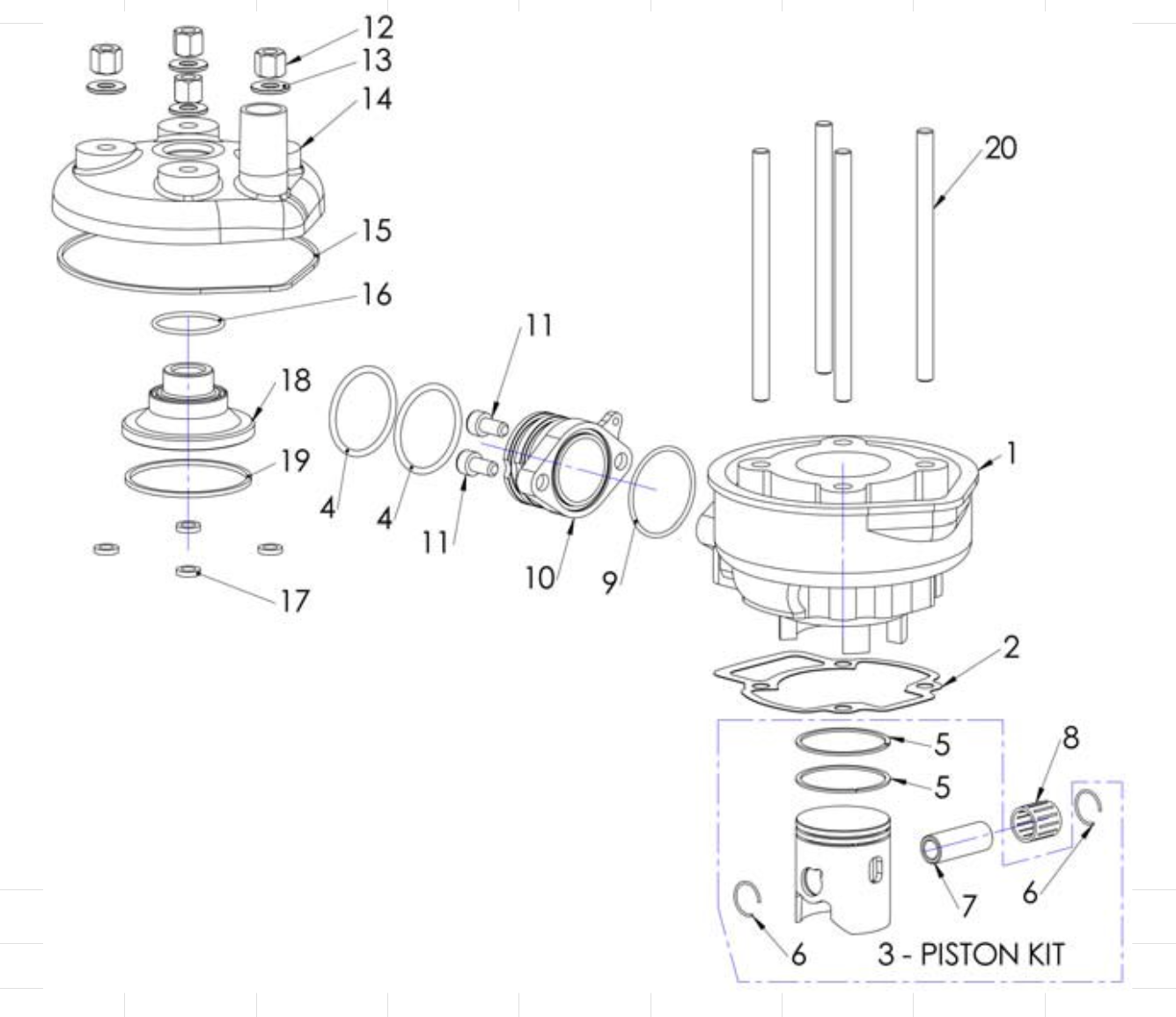 2012 Cobra 50 Big Wheel Parts – Engine – Top End