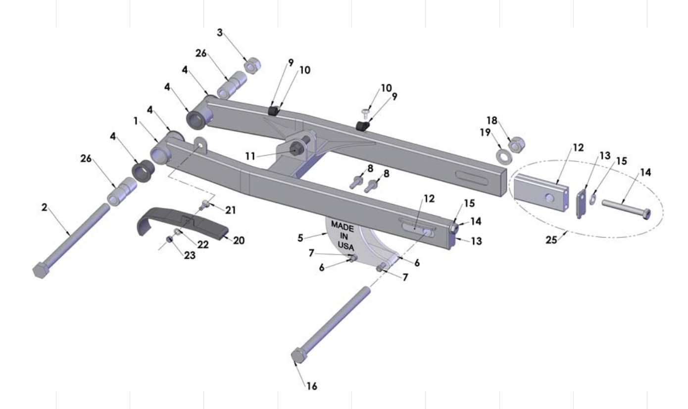 2012 Cobra 50 Big Wheel Parts – Swingarm Assembly