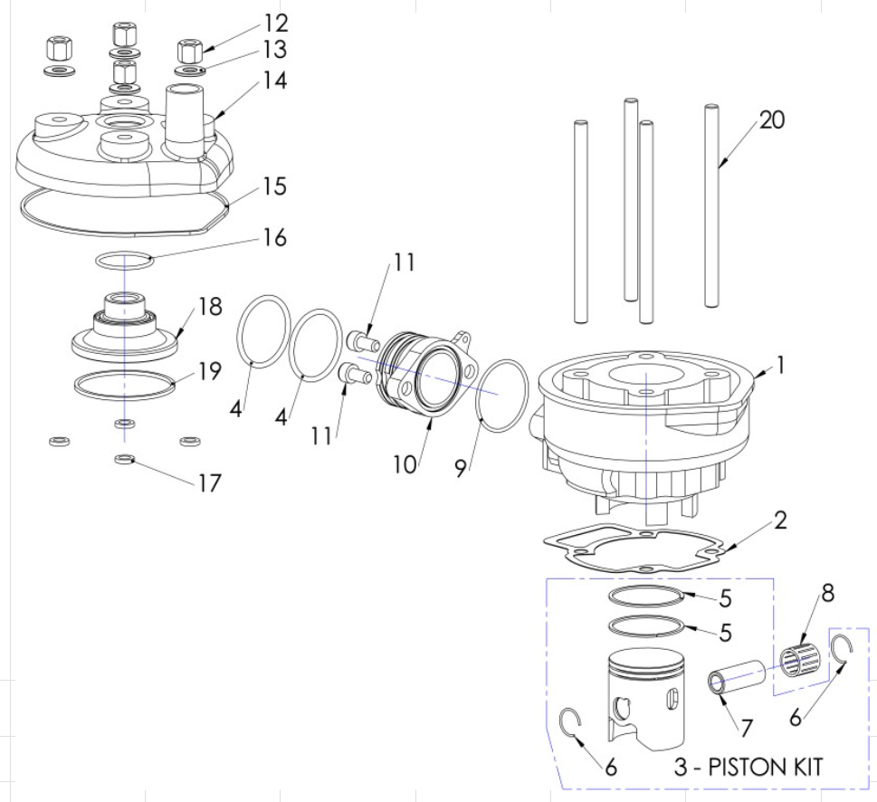 2013 Cobra 50SR (King) Parts – Engine – Top End