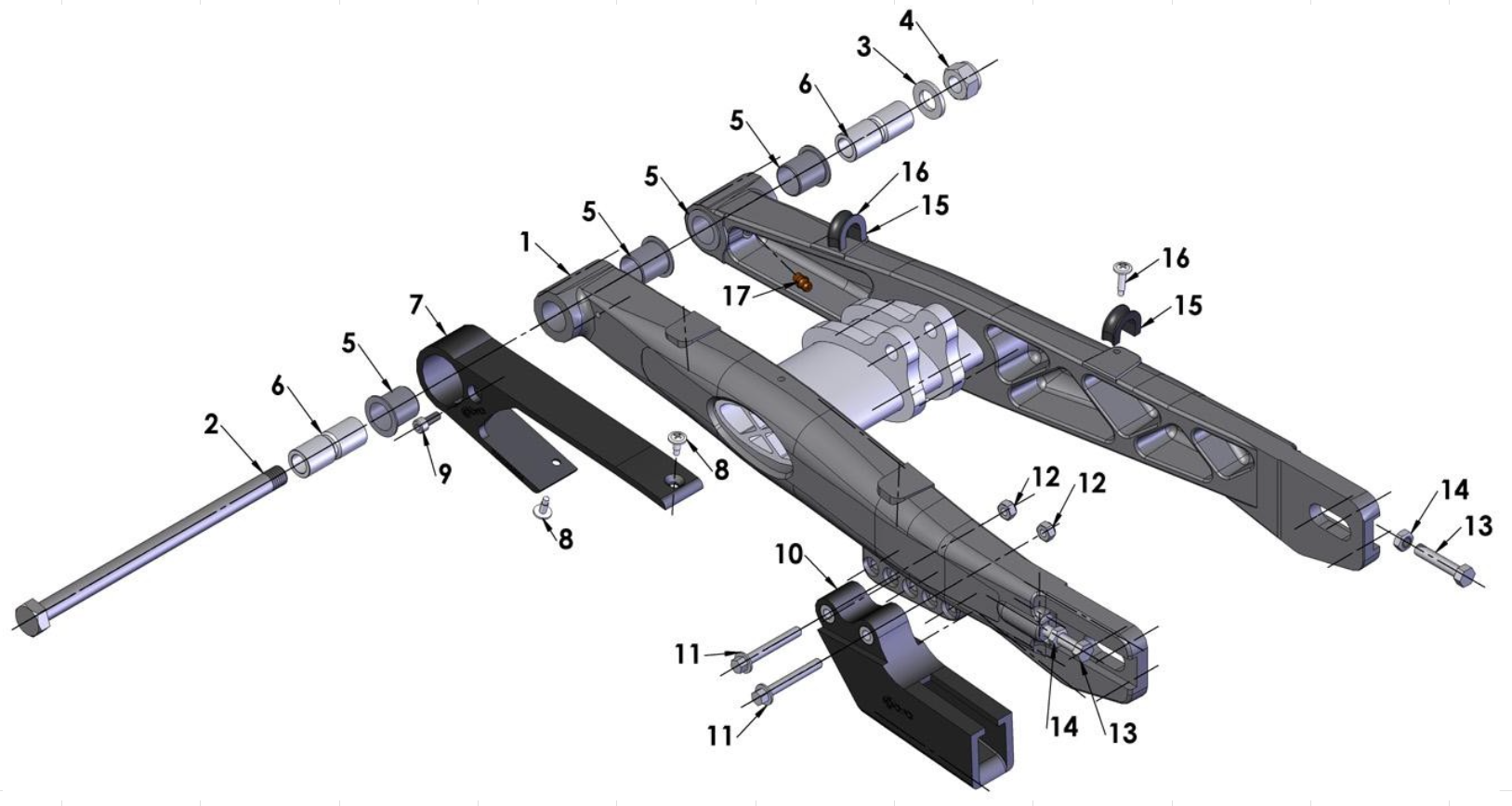 Cobra CX65 2013 Parts – Swingarm Assembly