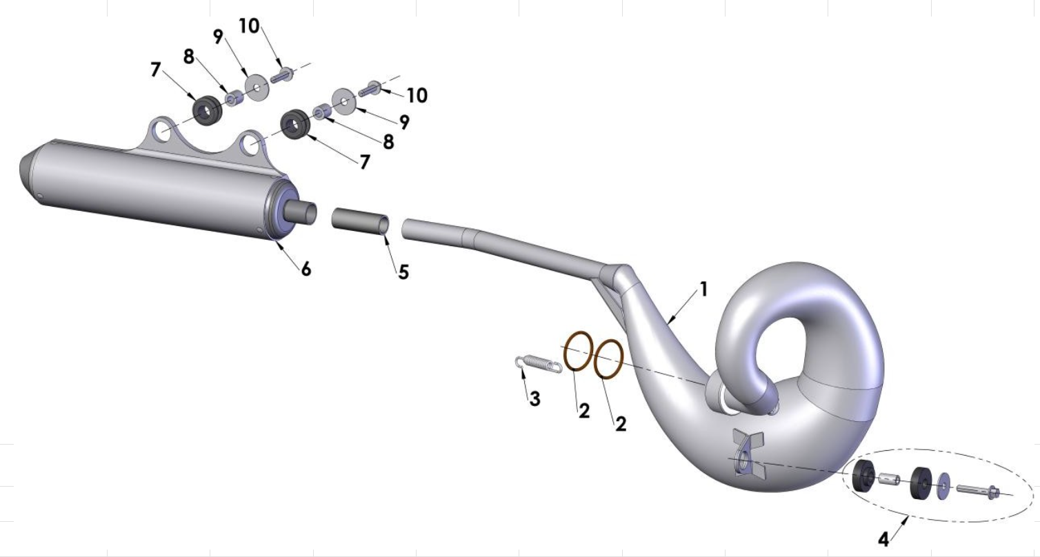 2014 Cobra 50JR Parts – Exhaust System