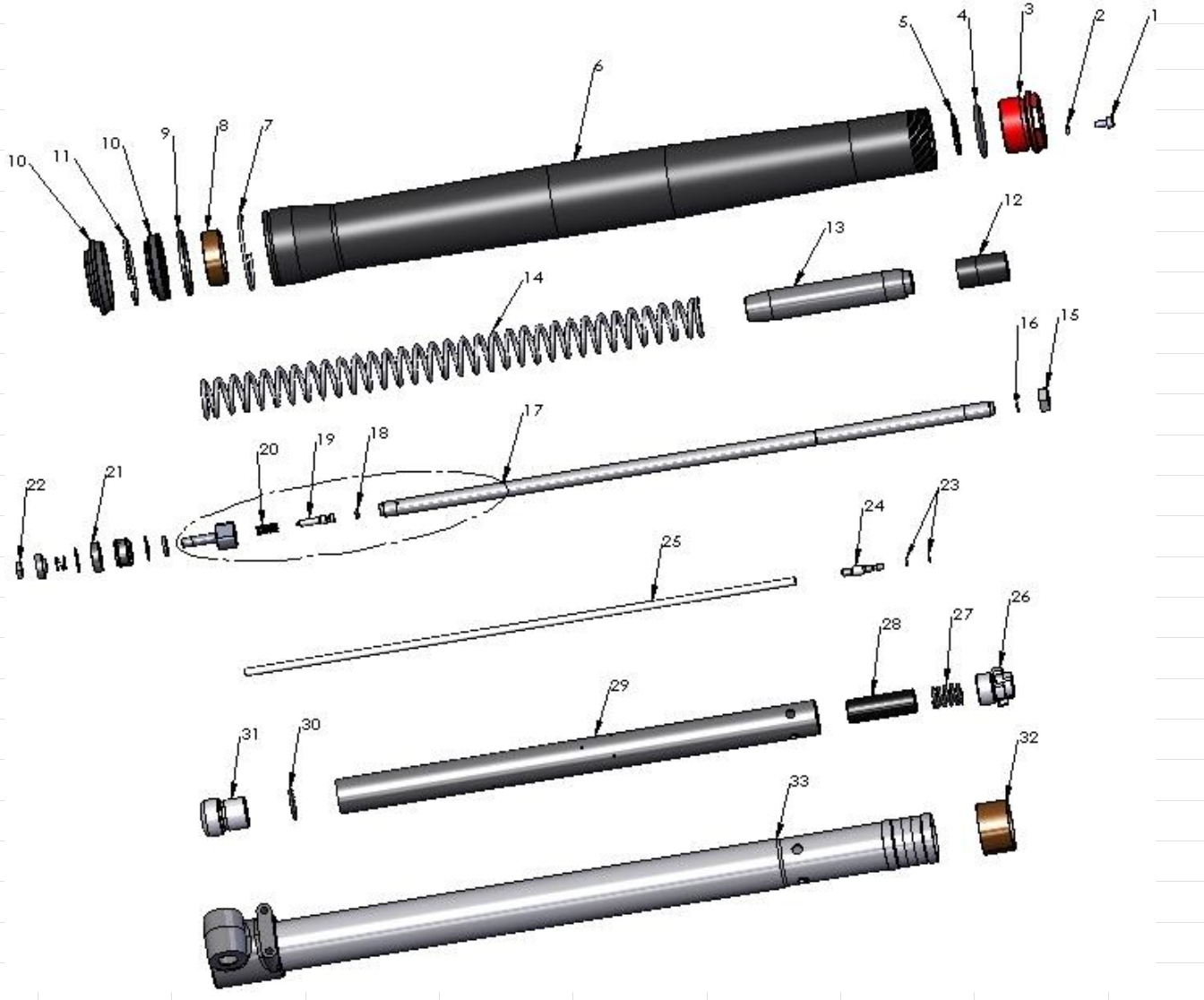 Cobra 50JR 2014 Parts – Forks – Leg Assembly – Non-Brake Side