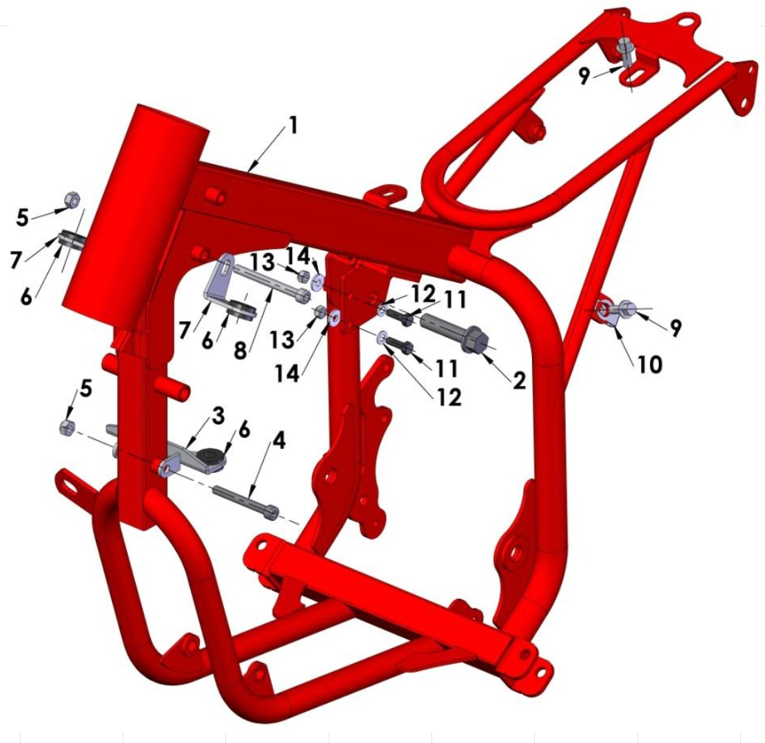 2014 Cobra 50JR Parts – Frame – Mounting Hardware II