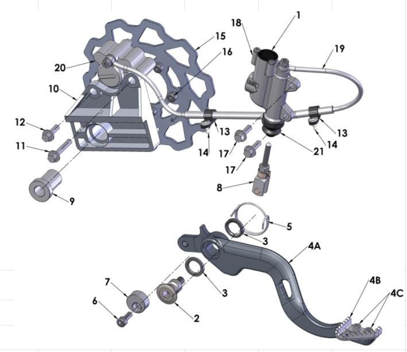 2014 Cobra 50JR Parts – Rear Brake