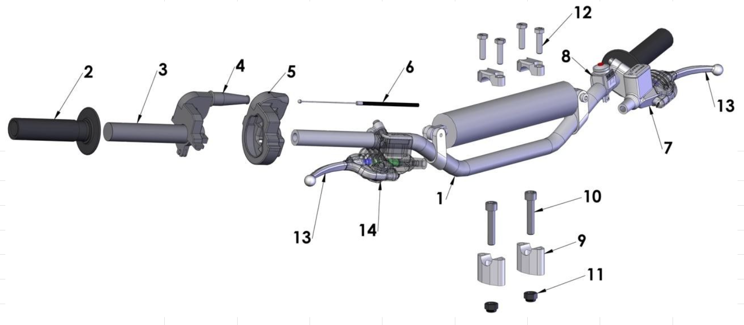 2014 Cobra CX65 Parts – Bars and Controls