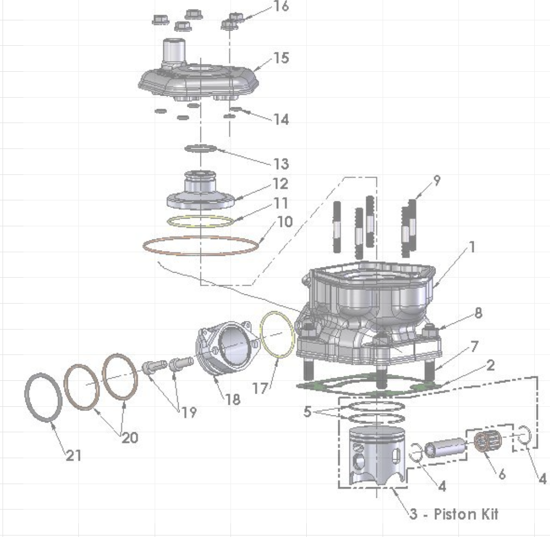 2014 Cobra CX65 Parts – Engine – Top End