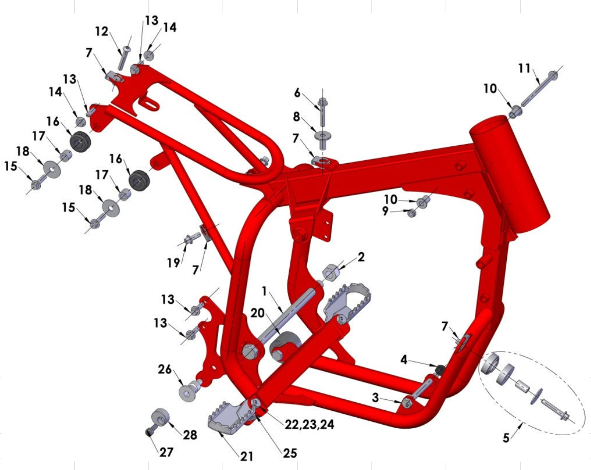 2015 Cobra 50JR Parts – Frame – Mounting Hardware I