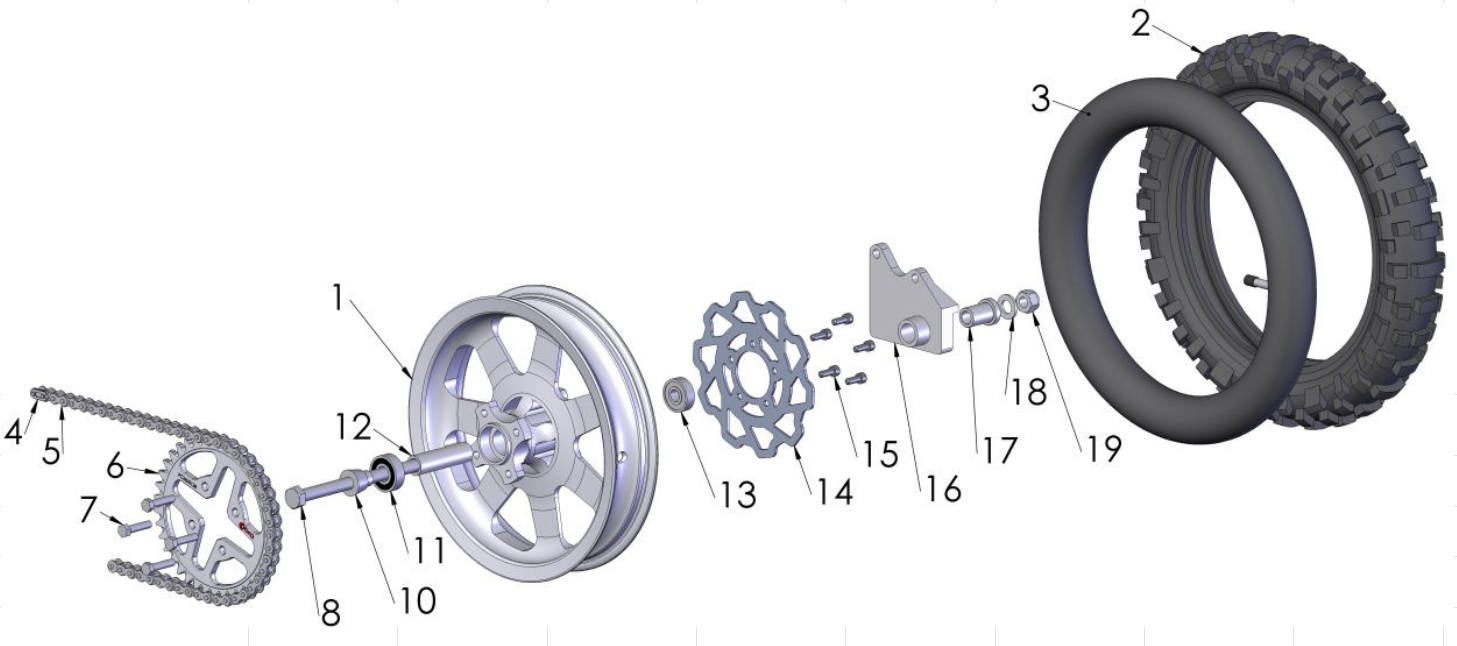 2015 Cobra 50JR Parts – Rear Wheel