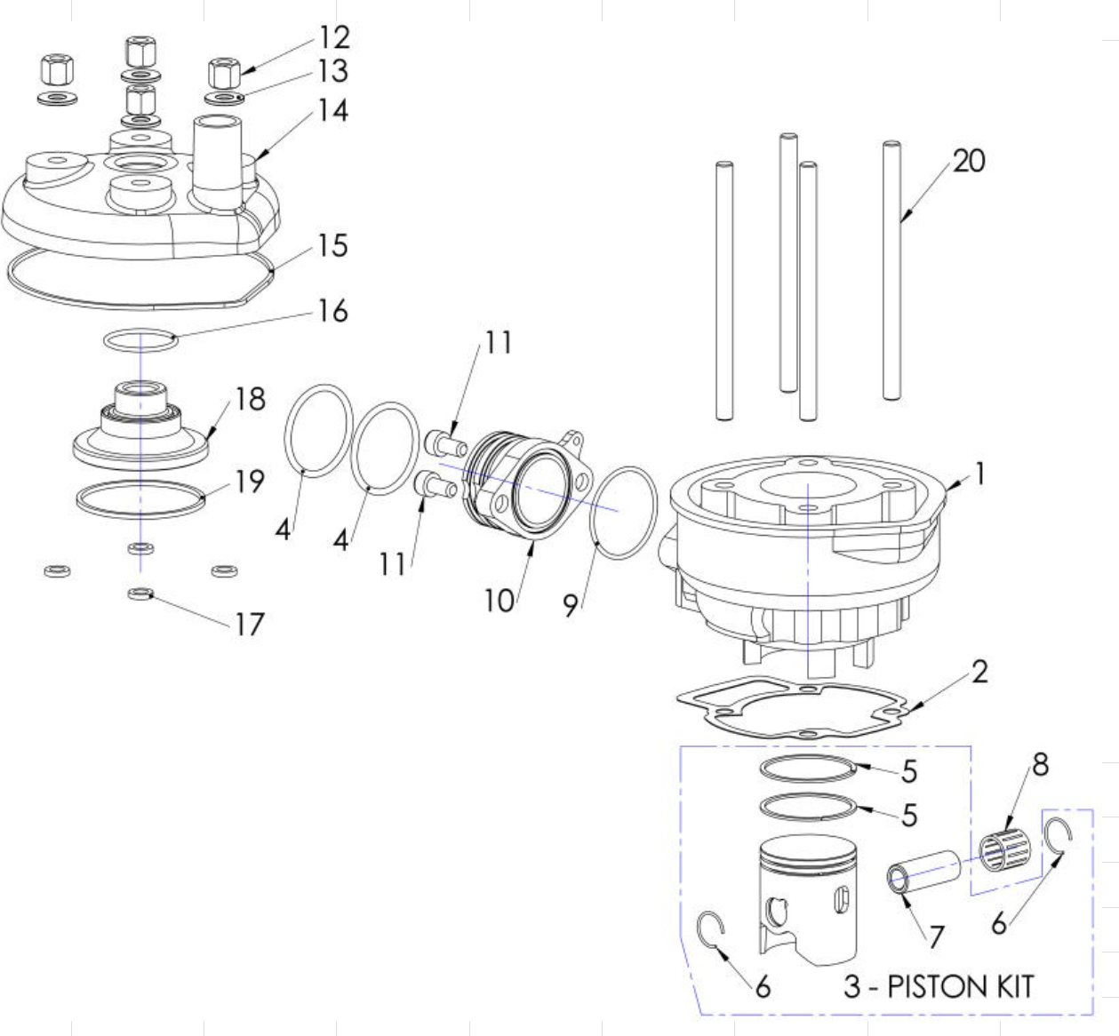 2015 Cobra 50SR (King) Parts – Engine – Top End