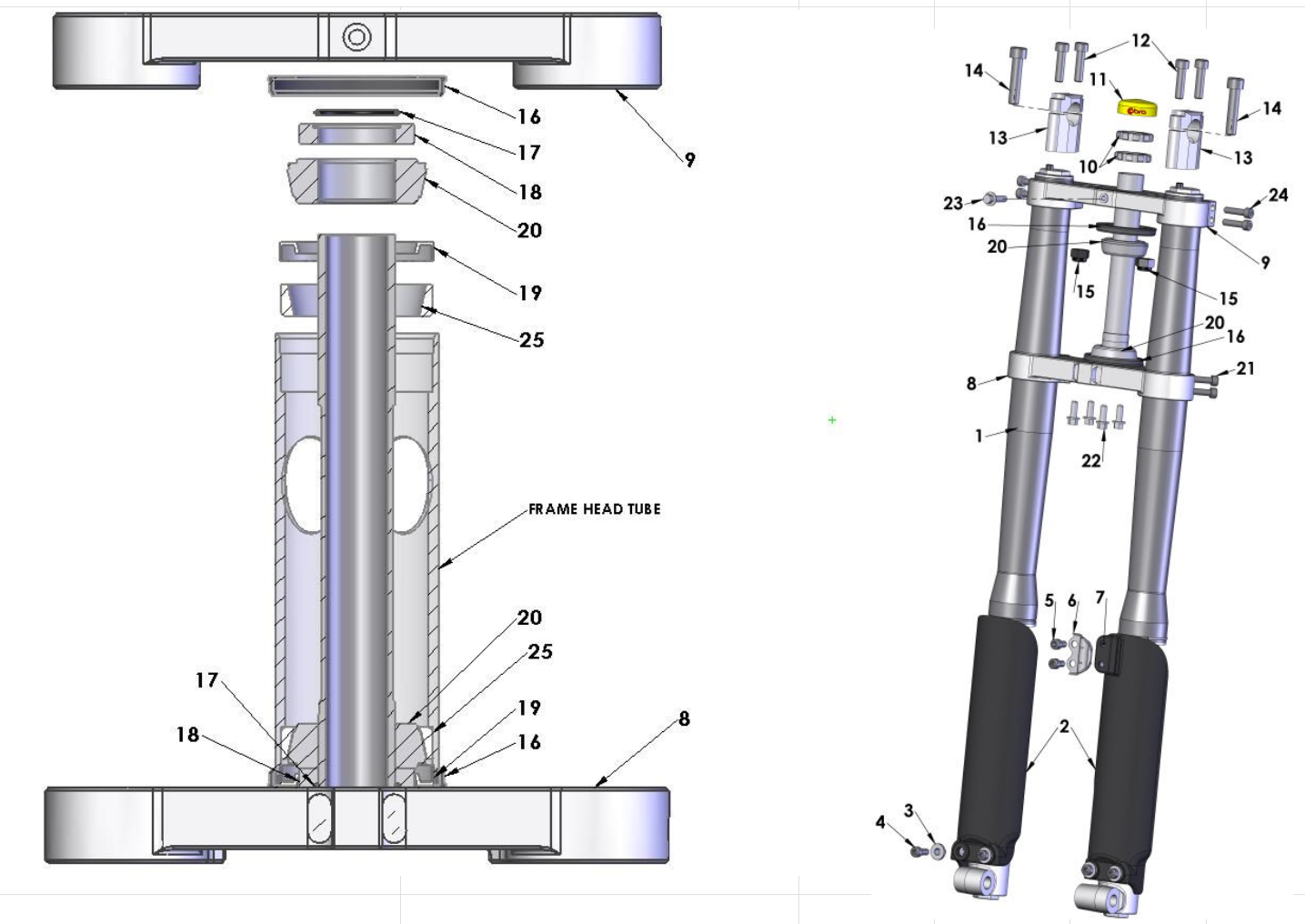 2015 Cobra 50SR (King) Parts – Forks & Triple Clamps