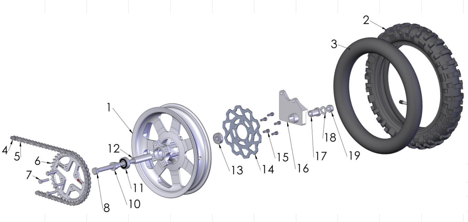 2015 Cobra 50SR (King) Parts – Rear Wheel