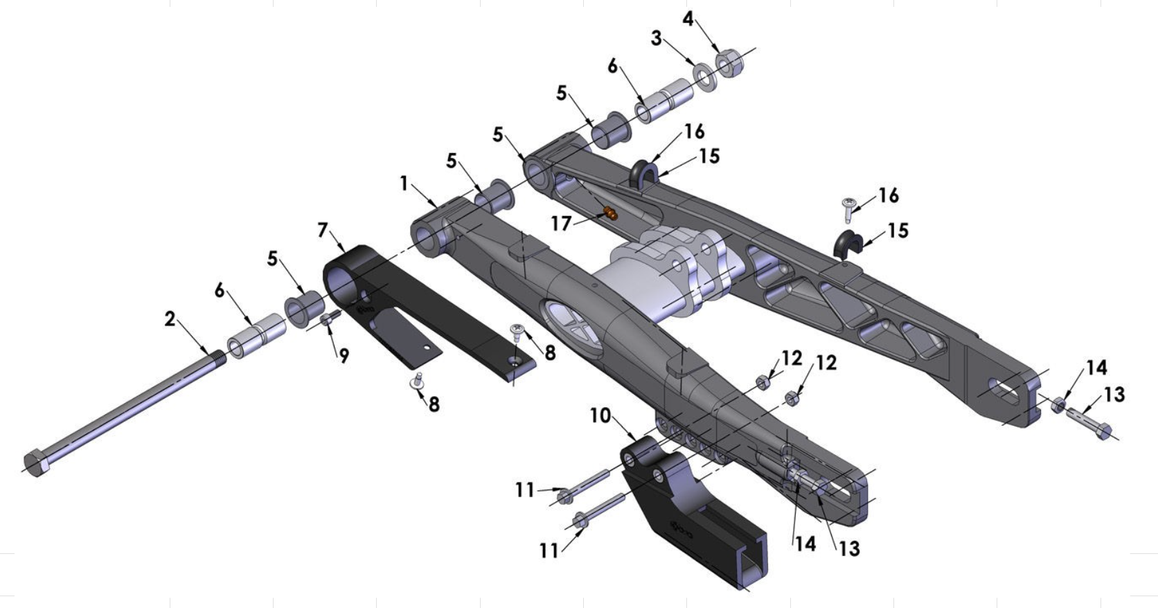 Cobra CX65 2015 Parts – Swingarm Assembly