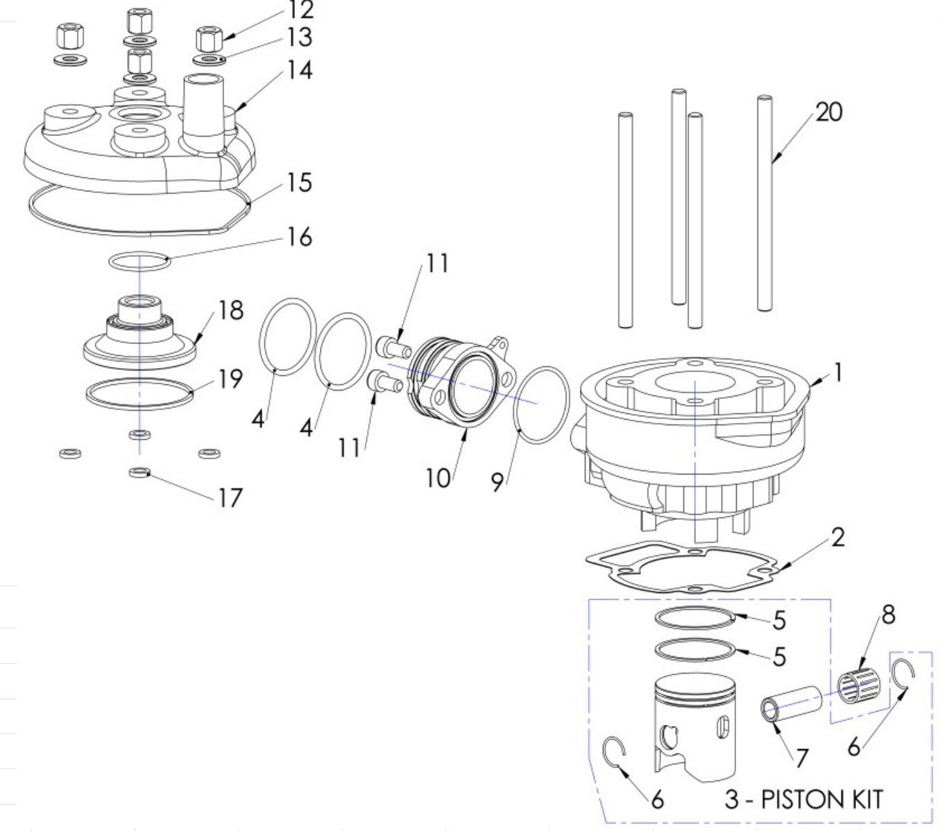 Cobra 50SR (King) 2016 Parts – Engine – Top End