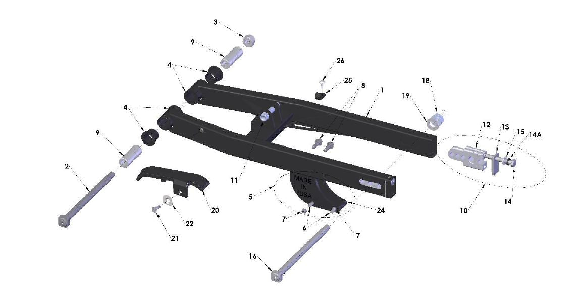 BOLT - TITANIUM - SWINGARM PIVOT - 2021 CX50 SHORTER