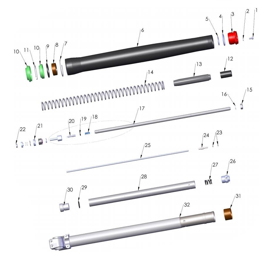 SPRING - FORK 0.18 KG/MM - 32MM JR/P3