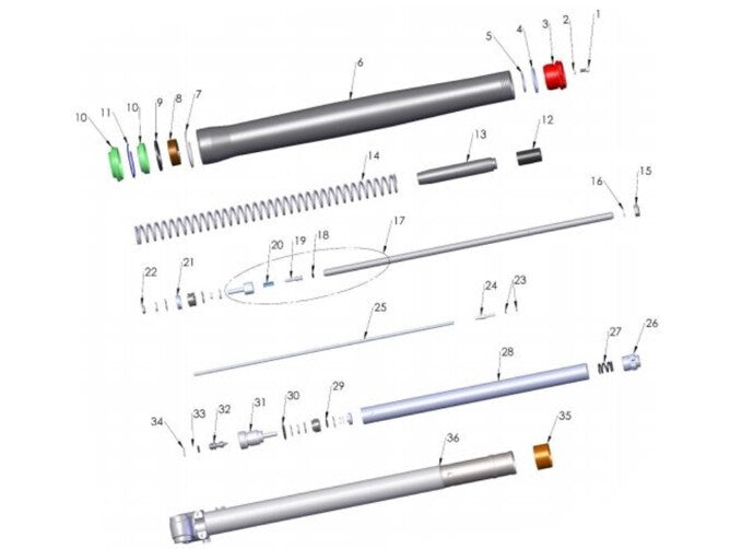 SPRING - FORK 0.21 KG/MM - 32MM JR/P3